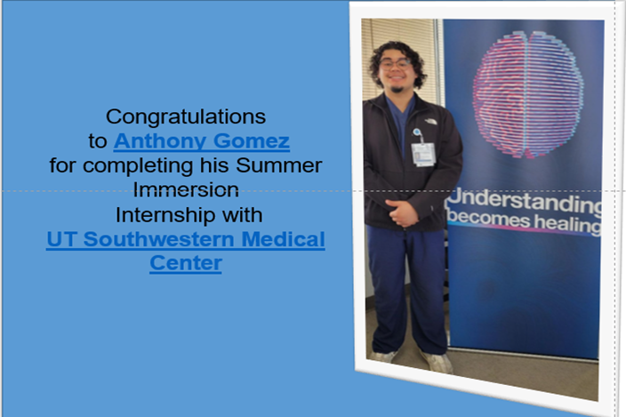 NnrcUtsw's tweet photo. #UTSWNeurology #neuronurses #neuroscience #utswnurses #Nursefellow #UTNNRC #AANN #neuronurses #neuronerds #DaiWaiOlson
Congratulation to Anthony Gomez for completing his Summer Immersion internship program @UtSW https://t.co/zPGyagfuWa