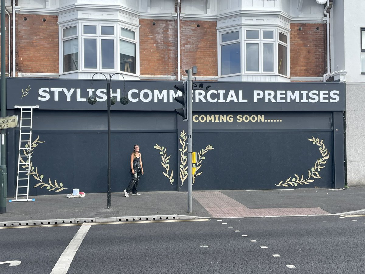 What should you do if you are converting a building and have it boarded whilst awaiting the new commercial businesses to open? Obviously get a little hand painted mural!