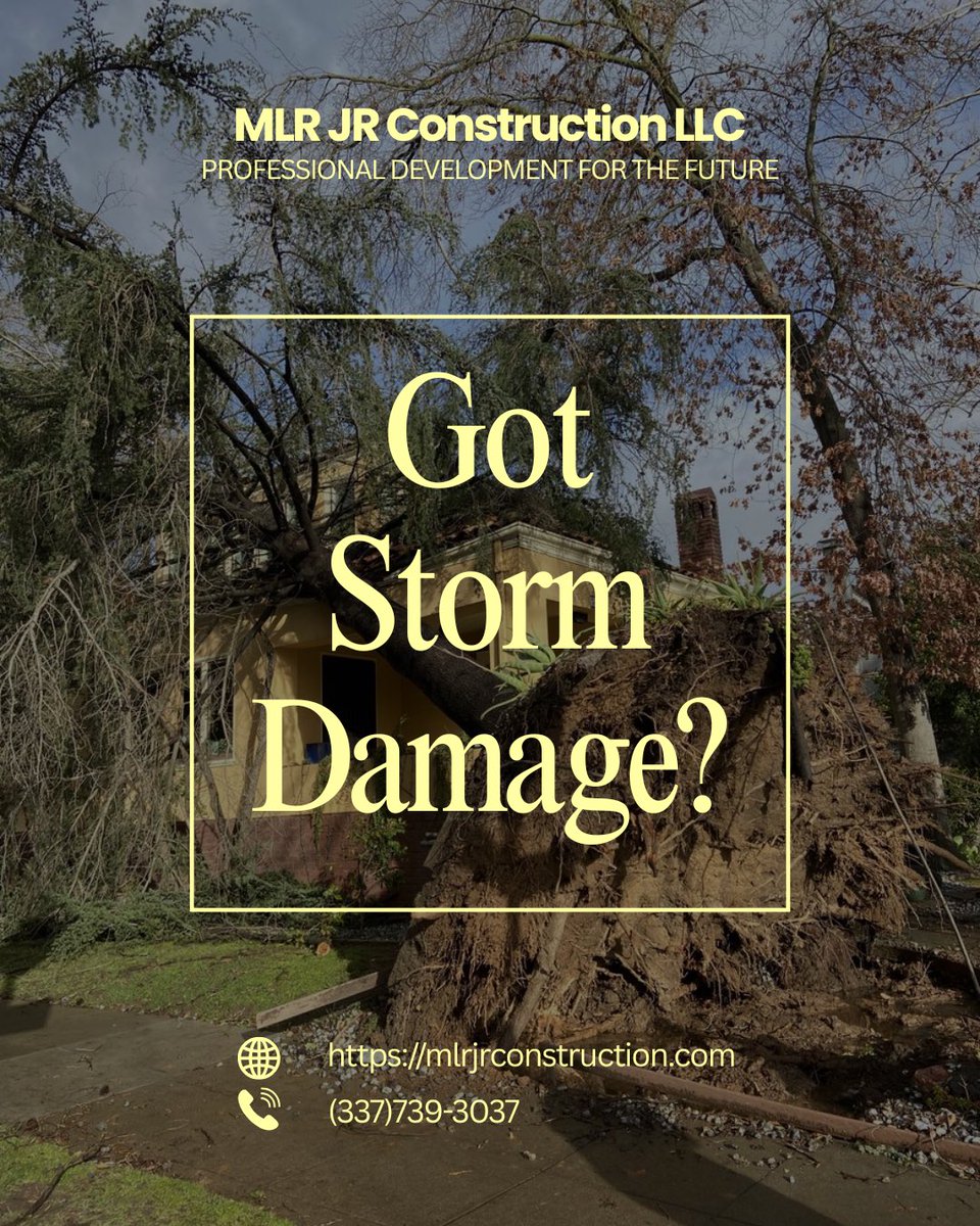 MLRJRConstr's tweet photo. Severe weather can cause roof leaks, structural cracks, water intrusion, and compromised foundations leading to costly repairs if left unaddressed. At MLR JR Construction, we understand the urgency of storm damage and provide immediate, high-quality repair solutions. https://t.co/2ZIt6KZ0K0