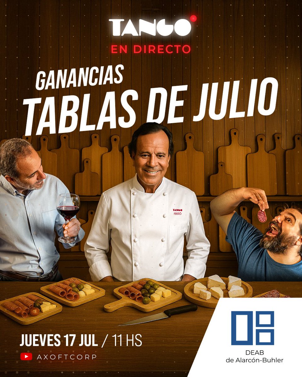 DEABTango's tweet image. #TangoEnDirecto

👉 Mañana, jueves a las 11h, no te pierdas el directo de IIGG - Nuevas tablas de Julio, donde se verá como implementar la nuevas tablas de imposición.

🔔Suscribite al canal.

🔴YouTube: Acceso youtube.com/@AxoftCorp

#tangosoftware #deab #dealarconbuhler