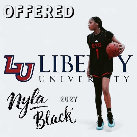 Elevate Elite (@elevate_elite) on Twitter photo Congrats to 2027 G Nyla Black on picking up an offer from <a href="/LibertyWBB/">Liberty Women's Basketball</a> today! #EYG #3SSB ⏫️ 📈 Congrats to 2027 G Nyla Black on picking up an offer from <a href="/LibertyWBB/">Liberty Women's Basketball</a> today! #EYG #3SSB ⏫️ 📈
