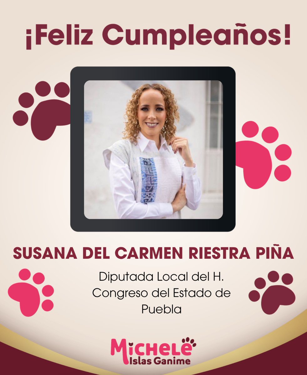 Michele Islas Ganime (@micheleislasg) on Twitter photo 🎊 ¡Feliz cumpleaños querida amiga <a href="/susanariestra/">Susana Riestra</a>!
🥳 Hoy celebro tu gran trabajo, esfuerzo y compromiso con nuestro Estado. Deseo que estes pasando un gran día en compañía de tus seres queridos.
Espero que este nuevo año este lleno de felicidad, salud, éxitos y grandes 🎊 ¡Feliz cumpleaños querida amiga <a href="/susanariestra/">Susana Riestra</a>!
🥳 Hoy celebro tu gran trabajo, esfuerzo y compromiso con nuestro Estado. Deseo que estes pasando un gran día en compañía de tus seres queridos.
Espero que este nuevo año este lleno de felicidad, salud, éxitos y grandes