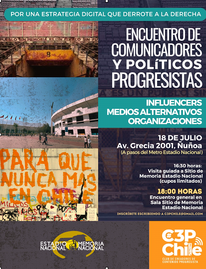 PiensaPrensa's tweet photo. Comunicadores, Influencers y Creadores de contenido realizarán encuentro para impulsar estrategia digital contra el avance de la ultraderecha. 
Interesados deben inscribirse al correo c3pchile@gmail.com  
El “Encuentro de Comunicadores y Políticos Progresistas” es un evento inédito en Chile, y uno de los primeros en su tipo a nivel mundial. La iniciativa impulsada por el Club de Creadores de Contenido Progresista de Chile (C3PCHILE), busca el intercambio de experiencias, tácticas, y herramientas de comunicación política que sean efectivas para ejecutar la ofensiva de la izquierda y el progresismo contra la derecha en redes sociales. Este espacio que une activismo digital con actores políticos tiene dentro de sus objetivos la vinculación entre los incumbentes, así como el fomento del colectivismo y unidad del mundo de las comunicaciones de la izquierda y el progresismo. 
Durante el encuentro se presentará un diagnóstico sobre cómo la extrema derecha ha logrado consolidar su hegemonía cultural en el mundo digital, para posteriormente conversar en un foro abierto sobre las estrategias concretas y ya probadas para enfrentar a la derecha en redes sociales. Experiencias como la campaña de Lula da Silva en Brasil, el movimiento “Mi voz, mi decisión” en Europa o la extraordinaria coordinación de los comunicadores e influencers de izquierda en México. Dentro de sus oradores ya están confirmados Nicolás Copano y Darío Quiroga, referentes clave en el ámbito de la comunicación independiente del progresismo chileno.