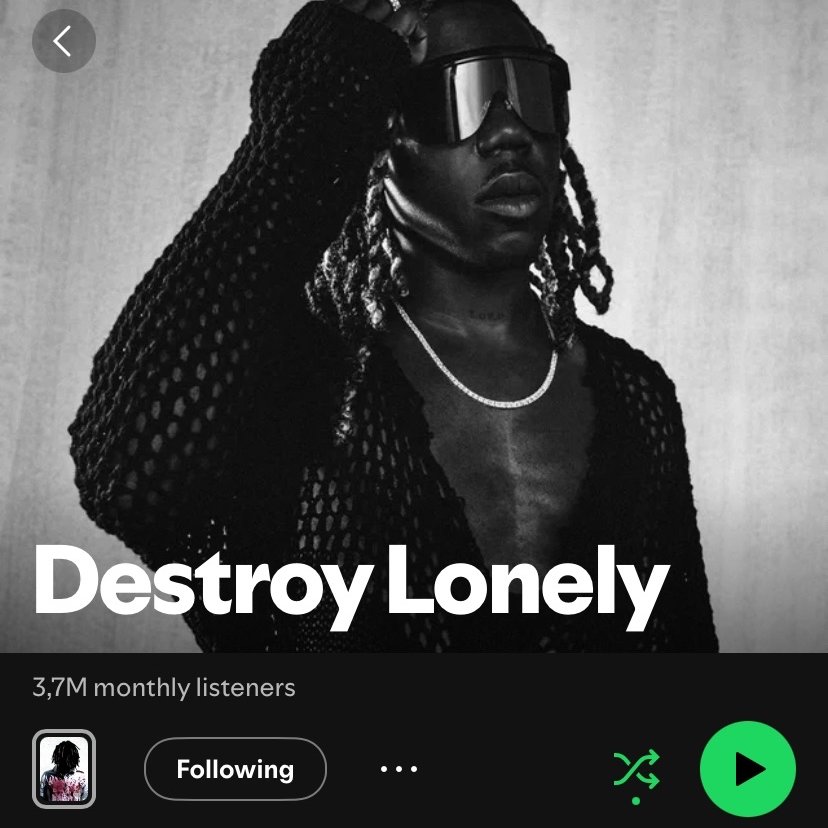 vaultofsofaygo's tweet image. SoFaygo Passes Destroy Lonely in monthly listeners on Spotify 📈🔥