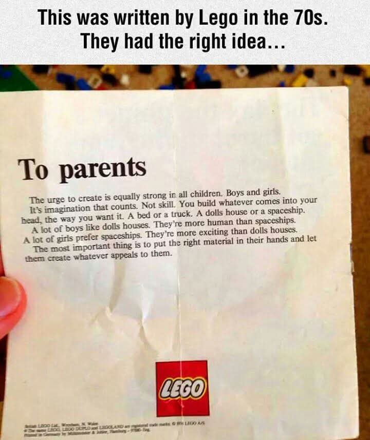 SallyannHR's tweet image. Amazing to think that lego had it right 50 years ago. #creativeness #Diversity