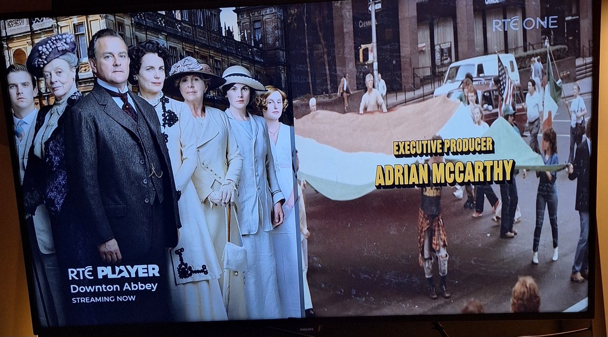 MickFoley76's tweet image. The closing credits of the NORAID documentary on RTE1 and they split screen the closing credits with this.😅