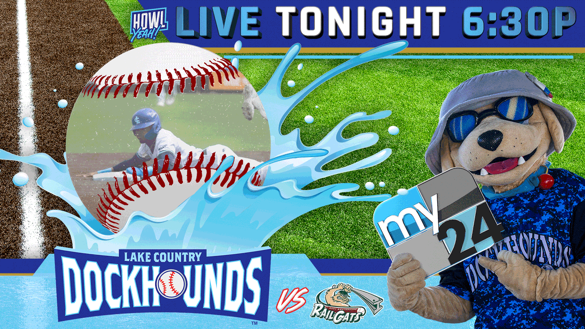 My24Milwaukee's tweet image. Let Lake Country @DockHounds baseball slide into your evening plans. They go for their 4th straight W against the RailCats TONIGHT at 6:30P! #HowlYeah