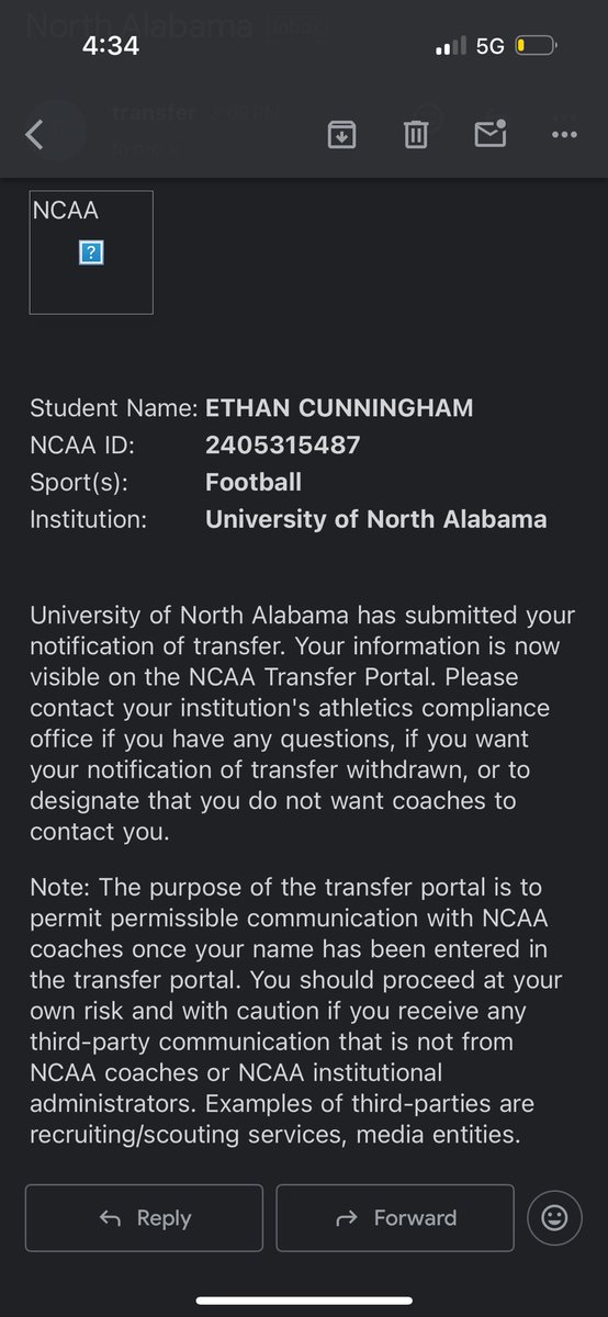 Ethan Cunningham (@ethancu17795163) on Twitter photo Officially in the transfer portal. Officially in the transfer portal.