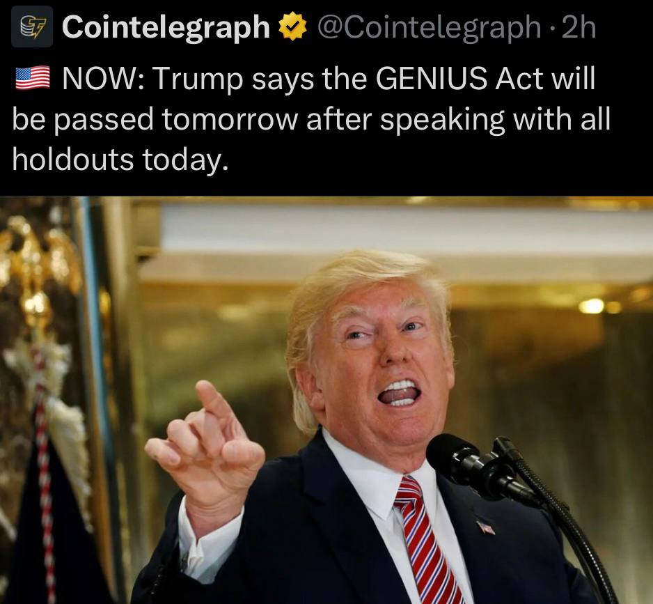 1776Reignited's tweet image. The Genius Act Ladies & Gentlemen ✅️
On The Mark 🏁
For IQD holders dreaming of Forex glory, this Act turbocharges RLUSD's adoption on the XRP Ledger, burning XRP per transaction and spiking demand experts predict it could pull $3.5 trillion into crypto, paving a regulated…