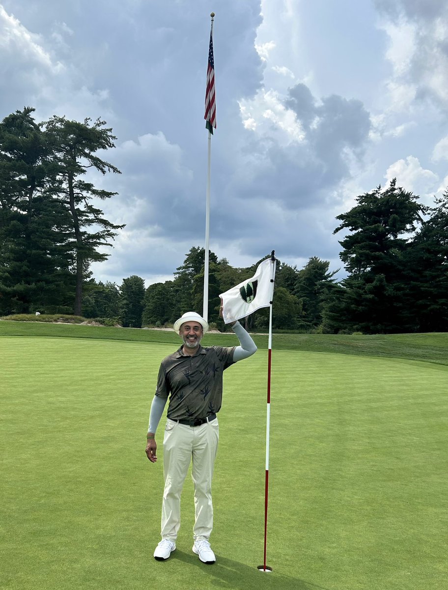 Amazing day training staff at Merion and playing Pine Valley! The swing pose is Hogans shot of 18 at Merion!