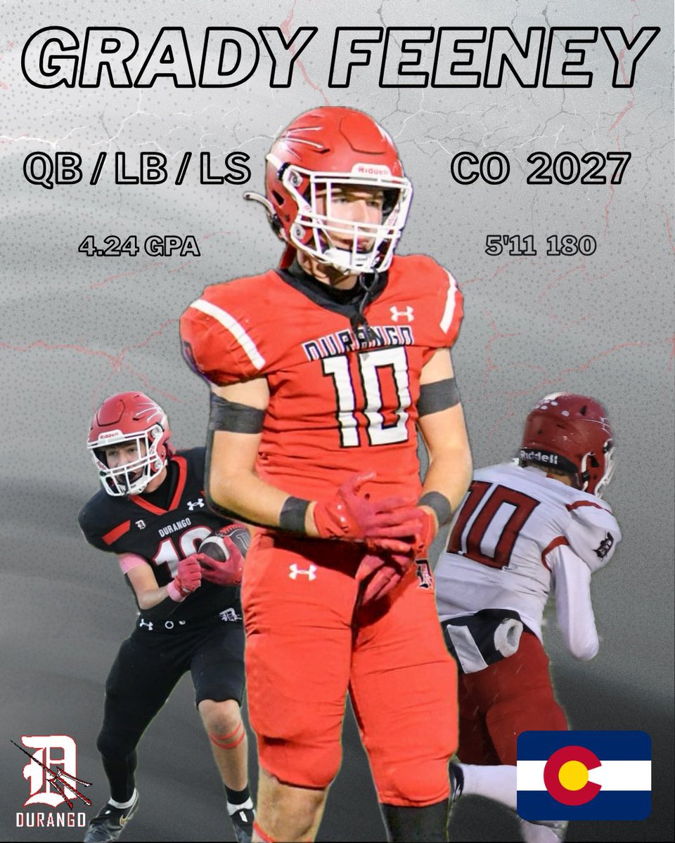 Grady Feeney (@gradyhfeeney) on Twitter photo Can’t wait to compete at the Fort Lewis College Prospect Camp July 17th! <a href="/FLCCoach_Cox/">Johnny Cox</a> <a href="/FLCCoach_Grinde/">John Grinde</a> <a href="/FLCFootball/">FLC Football</a> <a href="/Hunterh24/">Hunter Holmes</a> Can’t wait to compete at the Fort Lewis College Prospect Camp July 17th! <a href="/FLCCoach_Cox/">Johnny Cox</a> <a href="/FLCCoach_Grinde/">John Grinde</a> <a href="/FLCFootball/">FLC Football</a> <a href="/Hunterh24/">Hunter Holmes</a>