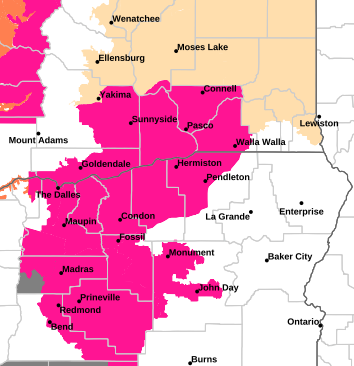 OSFM's tweet image. PLAN AHEAD: The @NWSPendleton has issued a Red Flag Warning for Thursday afternoon through Friday evening for parts of central and eastern Oregon.
Please be #WildfireAware.
FORECAST: weather.gov/fire
PREVENTION: preventwildfires.oregon.gov