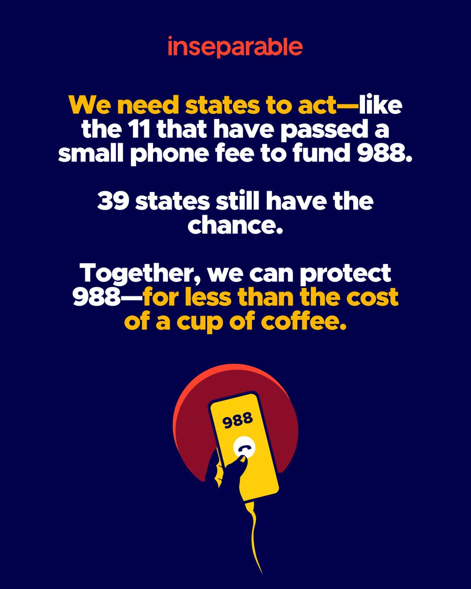 IAmInseparable's tweet image. Every day, someone in crisis dials 988—and finds hope.

In just three years, this lifeline has connected millions of people with the help they needed, when they needed it most.

We’re grateful for the lives it’s touched—and we must fight to keep this help available for everyone,…