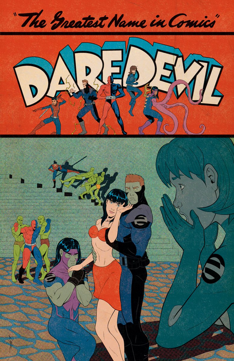 ScottLost's tweet image. My retro variant cover for 2nd Shift: Doorways part 2! I homaged golden age DareDevil #2, which is the first appearance of the villain in my story. This also pay tribute to the splash page on page 1 of that same issue! Grab this cover today:
kickstarter.com/projects/accid…