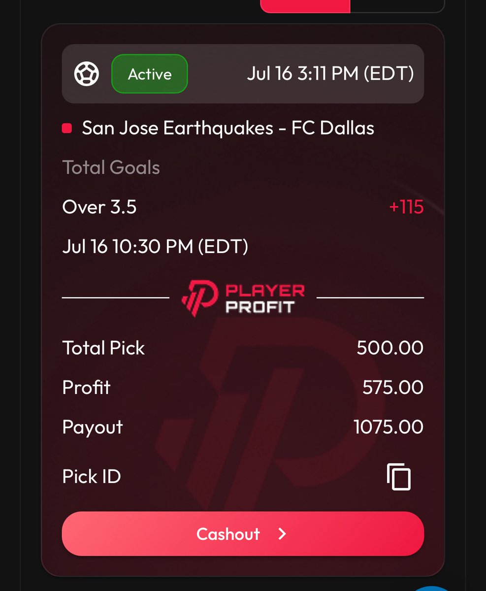 stataiofficial's tweet image. MLS BEST BET
57-24 run, let’s stay cookin
⚽️San Jose/Dallas O 3.5 (+115)
L + C if your riding with us!