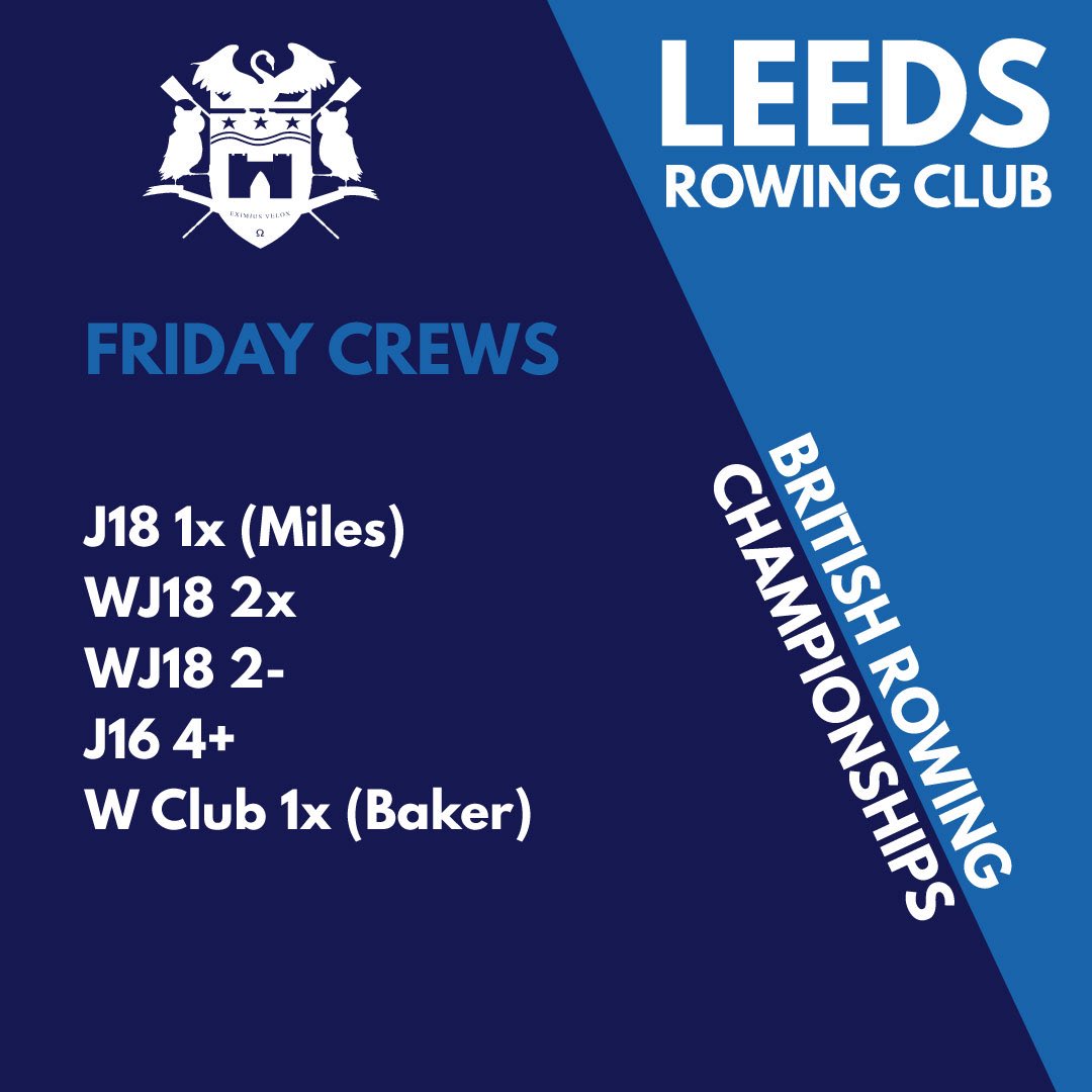 Leedsrowing's tweet image. 4 Days
2 Trailers
29 Crews
88 Members racing

We’re back for another British Rowing Championships and we’re bigger than ever! We have a record number of crews and athletes racing across junior, senior and adaptive events over all four days. 

Best of luck to everyone racing!