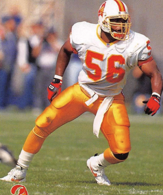 Although... if you went to the deep orange numerals and complimented them with the orange sheen fabric pants... you might have hit on football uniform nirvana. IMO, the all white makes the Bucs too similar to the other all white uniformed teams.