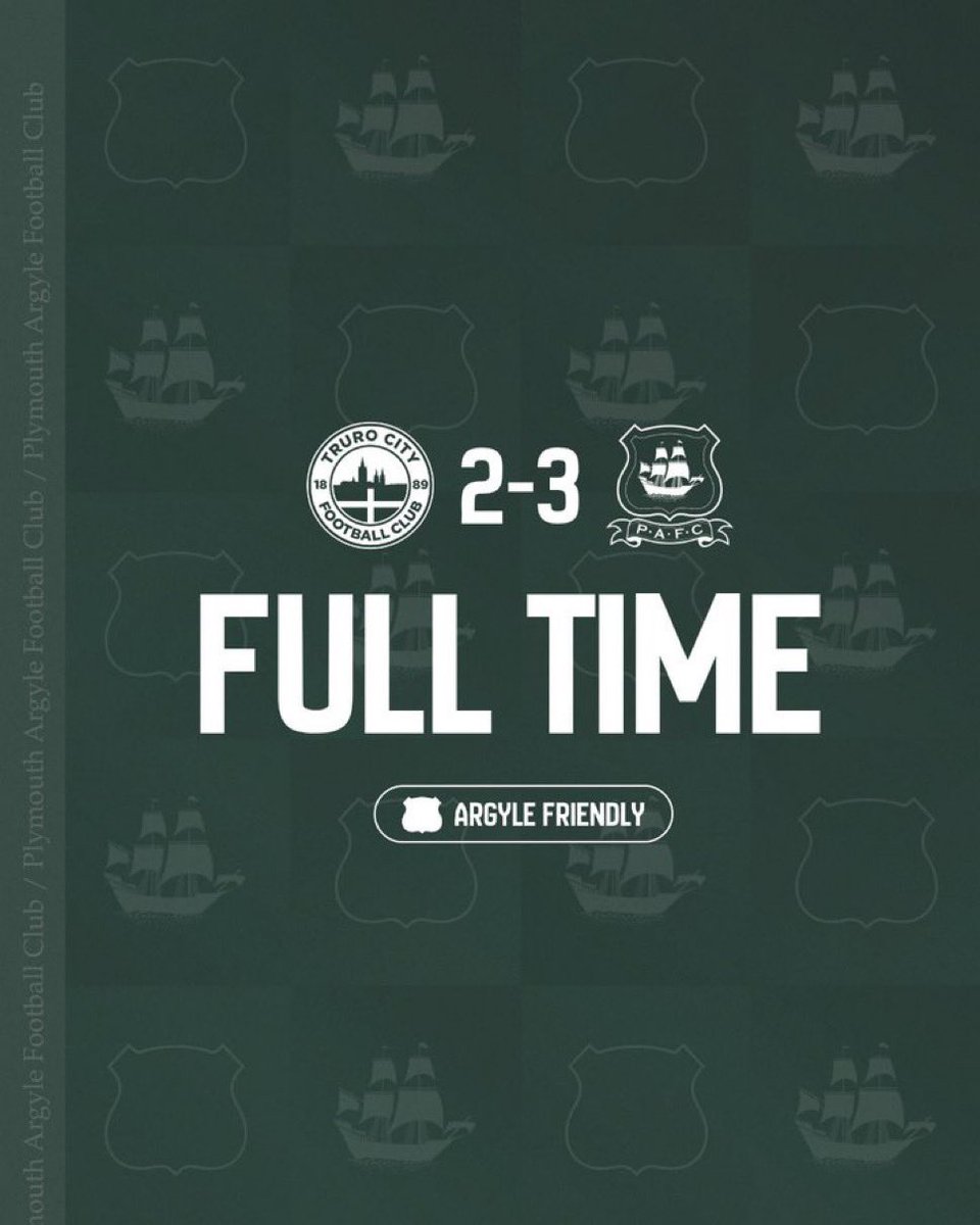 MARTYN DAUGHTERY (@daughts) on Twitter photo Very enjoyable PSF at the TCS with a crowd of 2,725ππ½
<a href="/TCFC_Official/">Truro (C)ity FC</a> 2 <a href="/Argyle/">Plymouth Argyle FC</a> 3
Nice to have a quick catch up with Argyle GK Zak Baker and lots of other friends
Truro City looking decent and I loved their first goal ππΌππΌ
β€οΈπ€ Very enjoyable PSF at the TCS with a crowd of 2,725ππ½
<a href="/TCFC_Official/">Truro (C)ity FC</a> 2 <a href="/Argyle/">Plymouth Argyle FC</a> 3
Nice to have a quick catch up with Argyle GK Zak Baker and lots of other friends
Truro City looking decent and I loved their first goal ππΌππΌ
β€οΈπ€