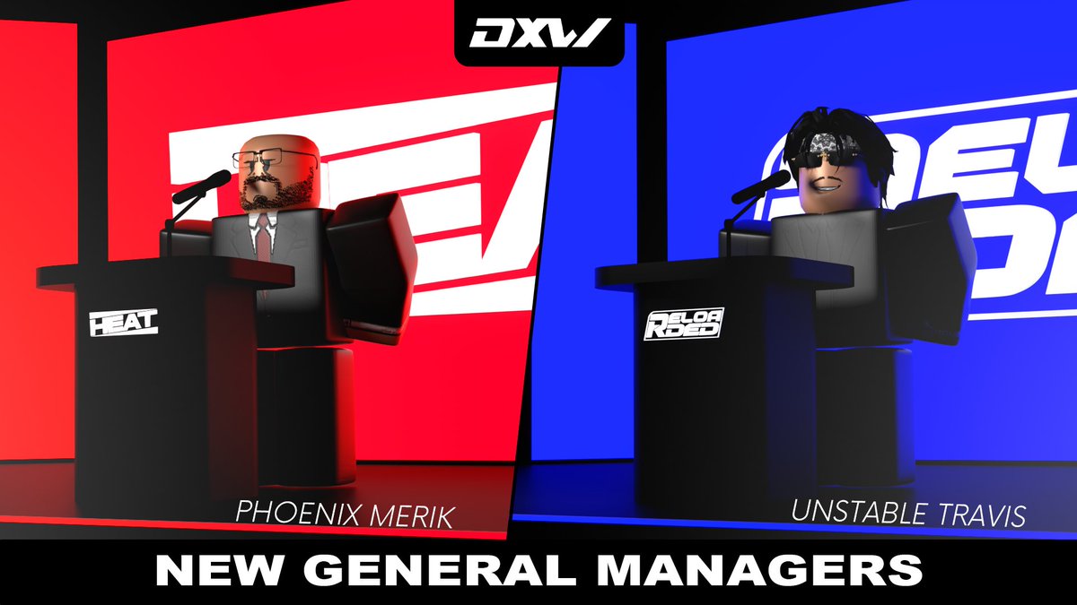 DXW | General Managers

DXW has made it official:
- <a href="/PhoenixMerik/">Phoenix</a> is the GM of DXW Heat
- <a href="/Tra_vis210/">Travis</a> is the GM of DXW Reloaded!

Both General Managers will begin signing Ro-Wrestlers today. Want a spot on the roster? Join the Discord to get signed: discord.com/invite/Q5hYtsj…
