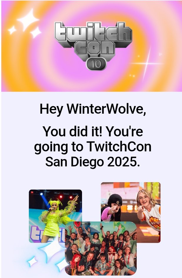 winter_wolve's tweet image. AWOO
Your wolf is going to Twitch Con San Diego 2025
Round 2!
Who else is going? I hope to make more fun memories
Celebrating my bday at Twitch Con yippee!
Also if you wanna use this link spread the word would help me out too!
#TwitchConSanDiego2025
ticketfairy.com/r/39179/2031567