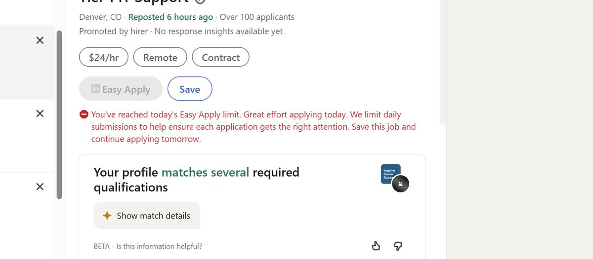 #BlackTechTwitter when did Linkedin put a limit on the amount of 'Easy Apply' applications!?!?! What in the Gamma Gatekeeping is going on!?!??!!?
