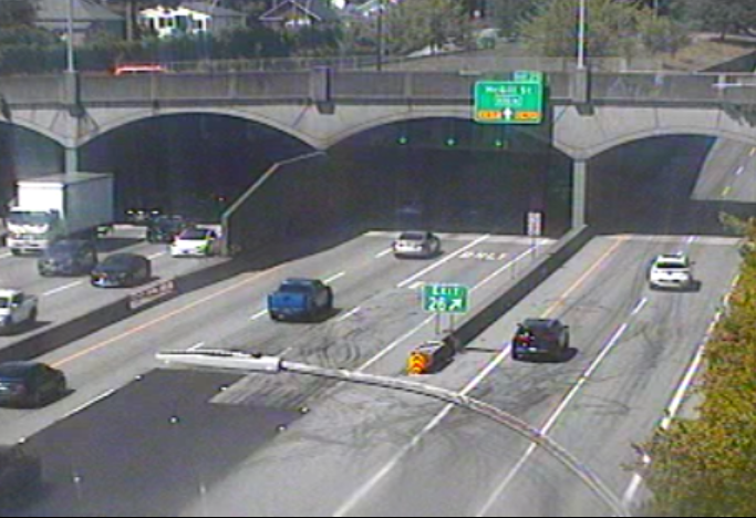 ⚠#BCHwy1 westbound vehicle stall Hastings St off-ramp blocking the left lane. Use caution. #Vancouver
