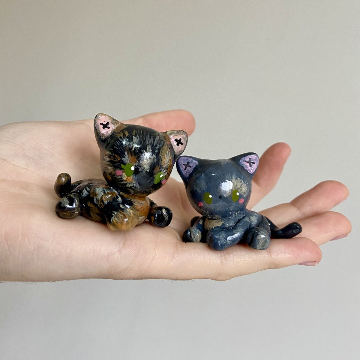 witcatt's tweet image. I love sculpting clay kittens!!