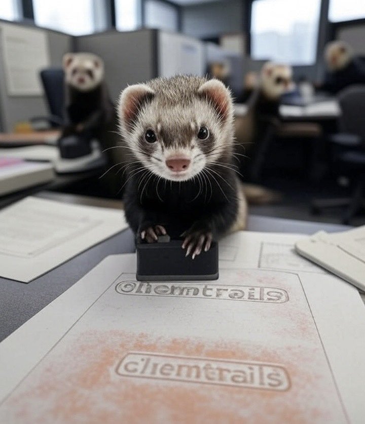 HAARP_UK's tweet image. Attention pilots and airlines operating in US airspace.
With all the laws banning weather modification it is only a matter of time before you will have to deal with extra pointless paperwork.
Why not outsource this task to us?
Our trained ferrets are ready to help you.