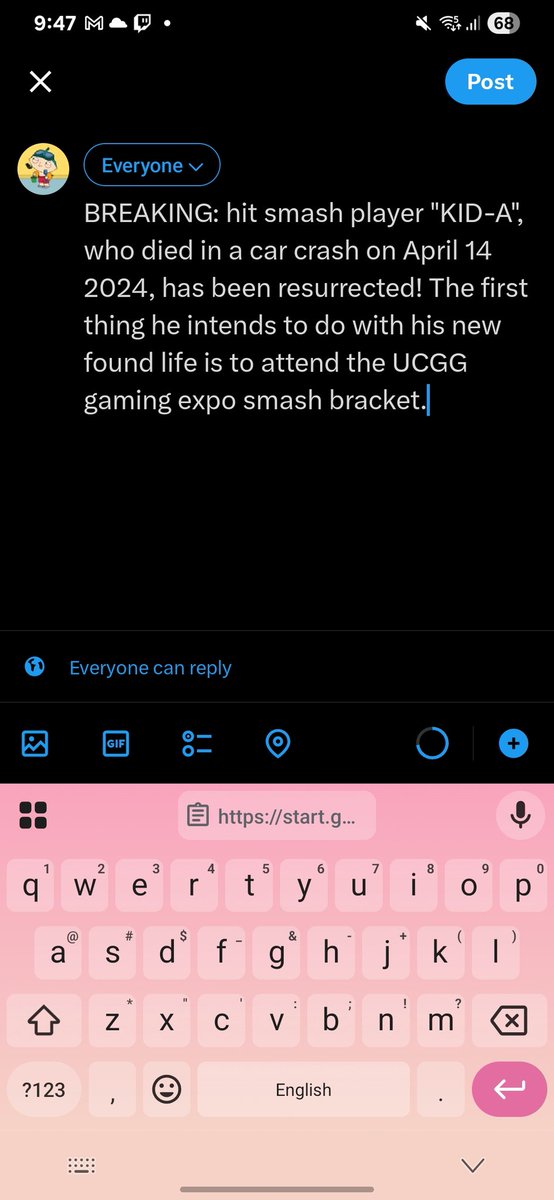 I was gonna do this bit for uc's tournament but I found out you cant change your tag for one event so we're all just going to have to imagine it. Rest in power KID-A
start.gg/ucgg2025