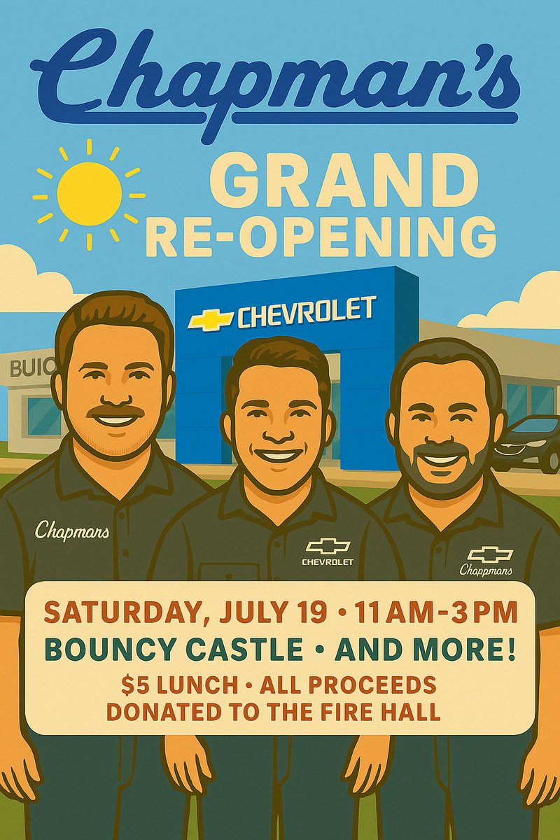 🎉 Join Us for Chapman’s Grand Re-Opening!
Everyone who attends will receive:

🚗 $500 OFF your next vehicle purchase
🛠️ $25 OFF your next oil change

It’s our way of saying thanks for your continued support. Offer is valid until the end of October - don’t miss out!!