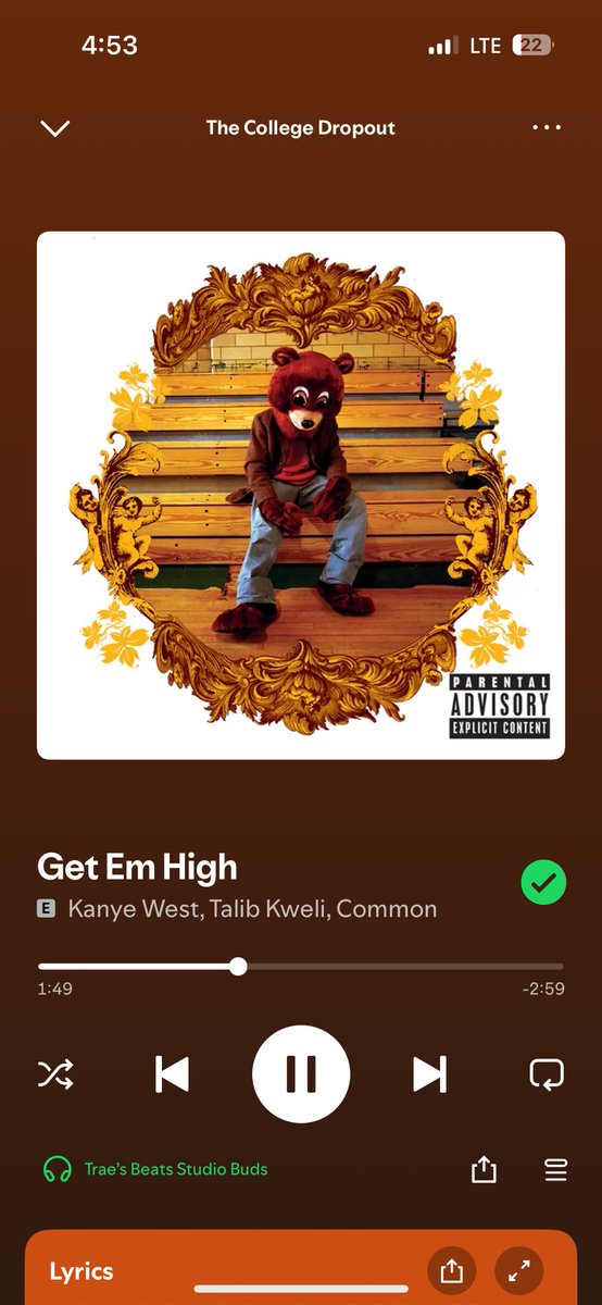 Trae943's tweet image. song of the day #KanyeWest