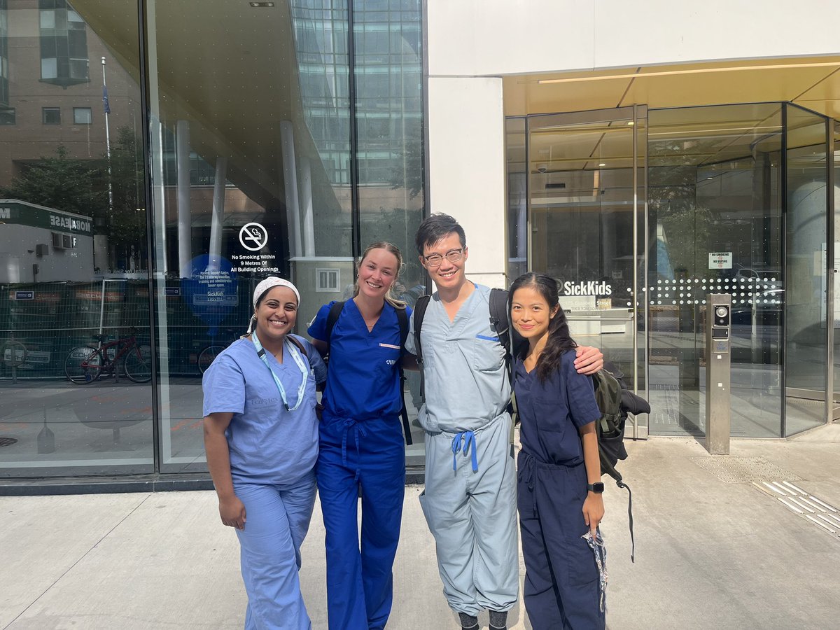 UofTNeuroSurge's tweet image. Our PGY1s, Bianka, Eddie, Sabra and Seika, just finished their crash course in neurosurgery! They are phenomenal and we are excited to see their journey in neurosurgery unfold.