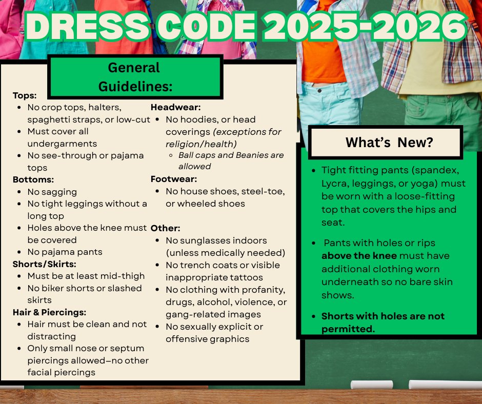 The Eagle Essentials  🦅
These posts are your go-to guide for all the important reminders about student expectations as we head into the new school year. From dress code and personal devices to behavior and attendance, we  will help ensure our students are set up for success.