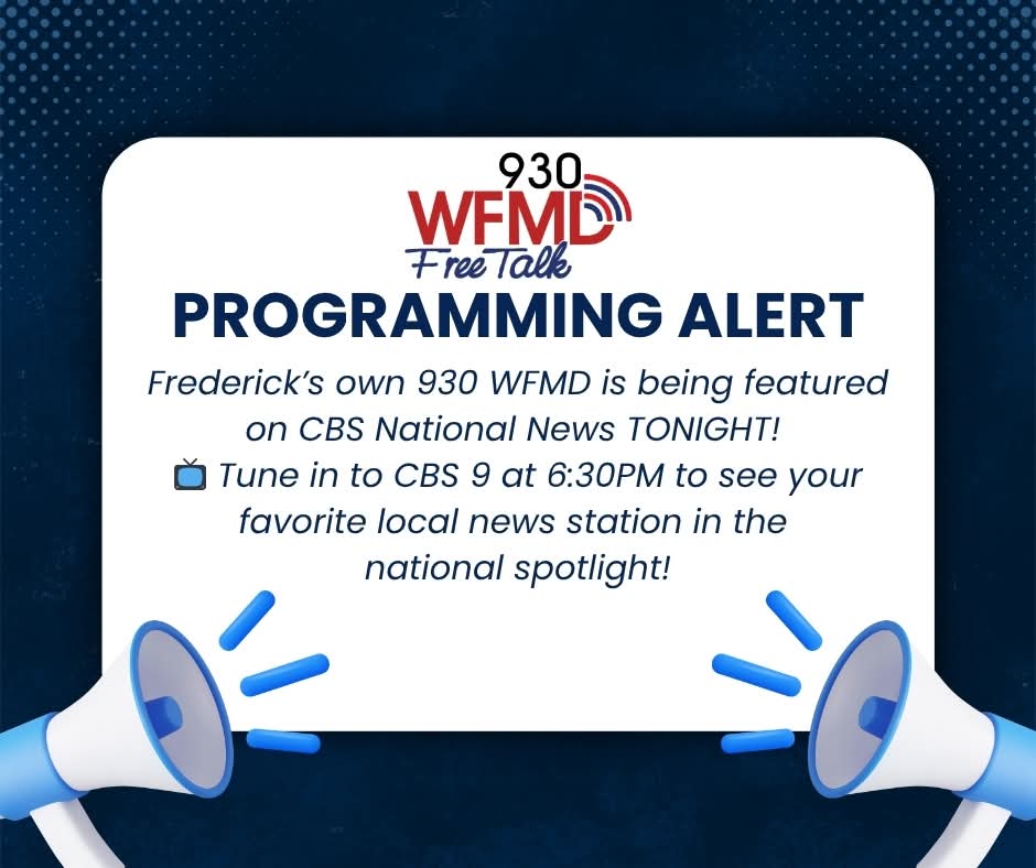 am scheduled to appear on CBS News tonight at 6:30, accompanied by Tim May. They showcased WFMD, interviewed Tim and me, and covered our broadcast. Tune in to your local CBS TV station