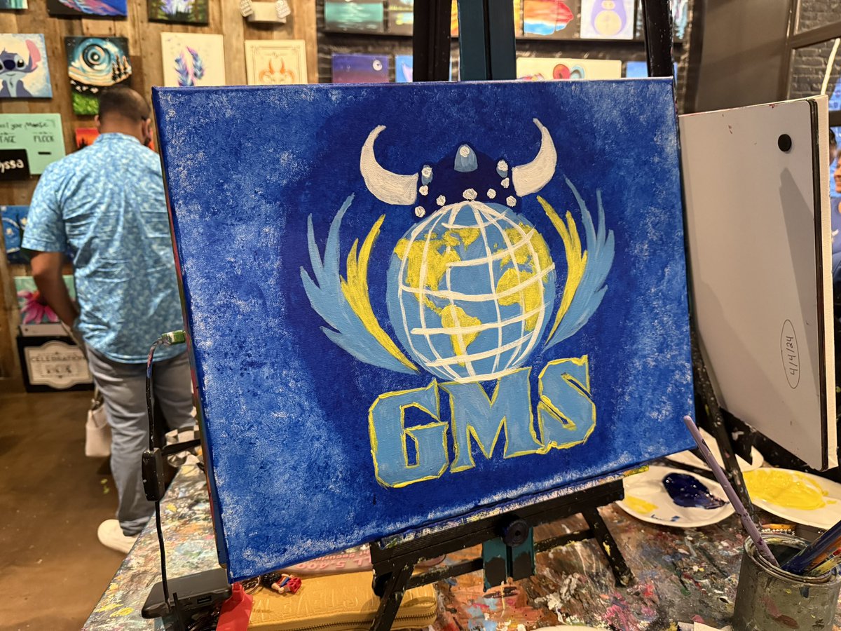 GMSVikings's tweet image. Second day of Summer ILT ✅
We focused on professional learning &amp;amp; closed out with a team building paint session at Muse 🎨
Our masterpieces? The GMS logo—because Global Minds Succeed, Together 💙💛
#TeamGMS #VikingVision #TheArtsMatter 🖌️🌍 @Advoc8_Educ8 @mcpsEDUCATOR @RosanovaE