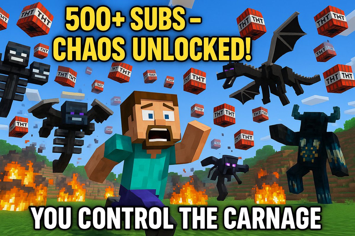 Spike_irl's tweet image. SOS @KickStreaming staff! 500+ subs & my Minecraft stream is INSANE - new command rains TNT & unleashes ALL bosses on me! Only YOU can trigger this chaos! Join: kick.com/Spike_irl #KickStreaming #MinecraftMadness