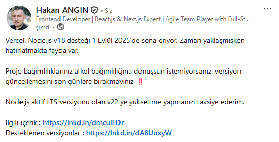 İlgili içerik : lnkd.in/dmcuiEDr
Desteklenen versiyonlar : lnkd.in/dA8UuxyW