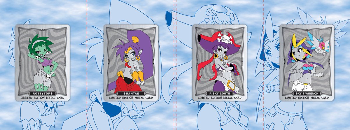 UdonEnt's tweet image. 🔥 Shantae fans! 🔥
A limited-edition metal card set is coming to our San Diego Comic Con booth 100
✨ Shantae
💀 Rottytops
🐦 Sky & Wrench
☠️ Risky Boots
Grab yours at our booth—once they’re gone, they’re GONE! 👀 $60 for the set
@MrBozon @Erinbozon @WayForward
#Shantae…