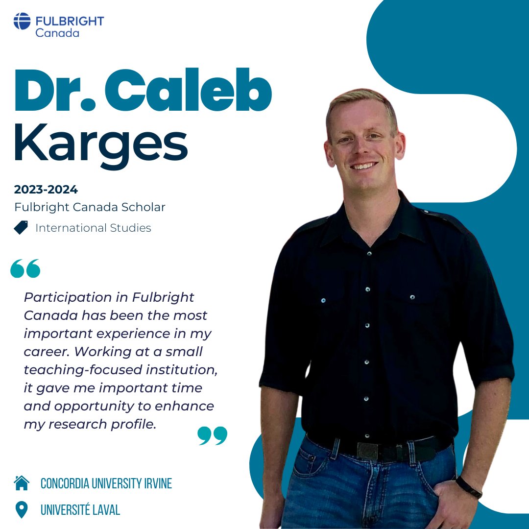 FulbrightCanada's tweet image. “I am better for having gone on a Fulbright to Canada.”
-Dr. Caleb Karges, ‘23-’24 Fulbright U.S. Scholar
Grow your research, gain new perspectives, and bring fresh insight back to your home campus.
Learn more about the U.S. Scholar Program:
ow.ly/PL9A50Wqc2S