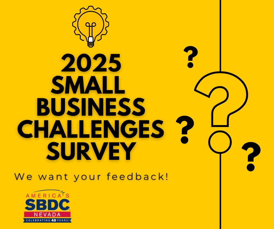 Calling all small business owners!

Take the 2025 Small Business Challenges Survey and help shape the resources, training, and support programs Nevada needs most.

🔗 English: surveymonkey.com/r/2025NSBC_NSB…
Spanish: surveymonkey.com/r/2025NSBC_NSB…

#NevadaBusiness #YourVoiceMatters