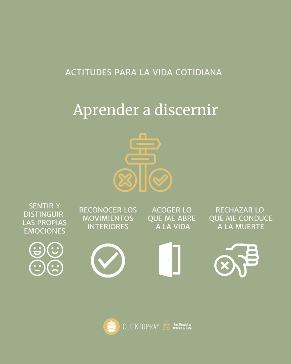clicktopray_es's tweet image. ➡️La intención de oración del Papa es una invitación a orar y a movilizar nuestra vida por los desafíos de la humanidad y de la misión de la Iglesia. 

Las actitudes para la vida cotidiana son propuestas para vivir la intención de oración.