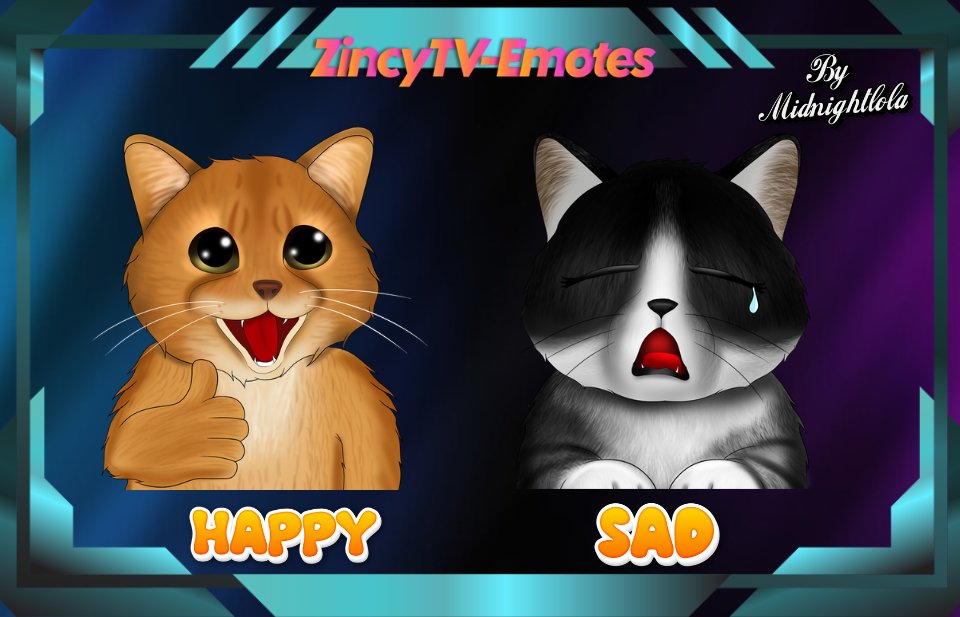 Midnightlolaa's tweet photo. Check out these 2 static emotes I made for https://t.co/ES8oqBhmaM, featuring his adorable cats! 🐱🎨
Show some love and check out his awesome content!
#TwitchEmotes #CatEmotes #TwitchArt #ArtByLola #DigitalArt #CommissionedArtist #SupportSmallStreamers https://t.co/bdCkbiWdJY