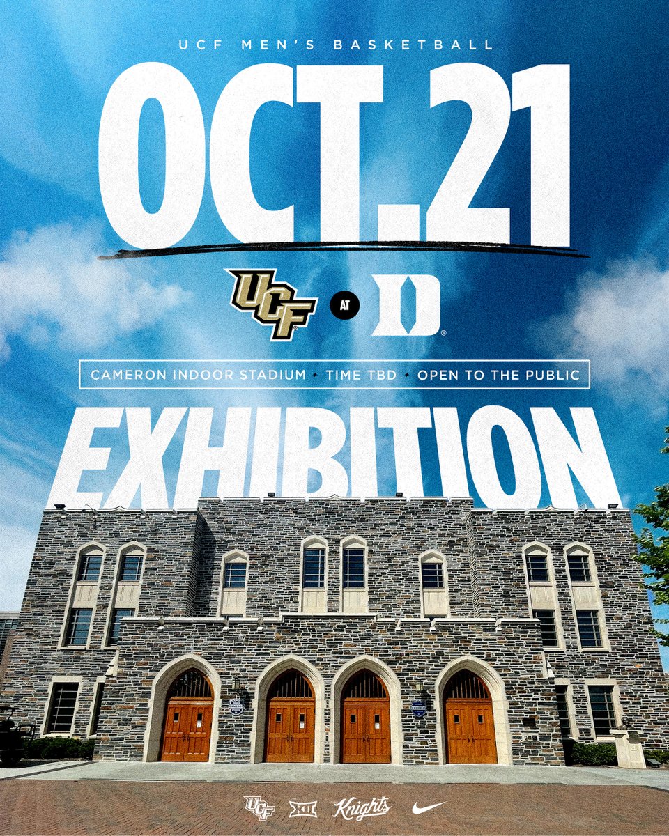 UCF_MBB's tweet image. Date is set! We will see y’all in Cameron 🗓️

📰: ucfknights.com/Dukeexh