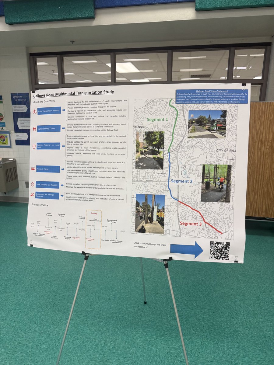 HollySeiboldVA's tweet image. Yesterday our office joined Fairfax County planners and neighbors to discuss the Gallows Road Multimodal Study. Proposed improvements aim to make the corridor safer for all—walkers, bikers, drivers & transit riders—with wider sidewalks, protected bike lanes, & better bus access.