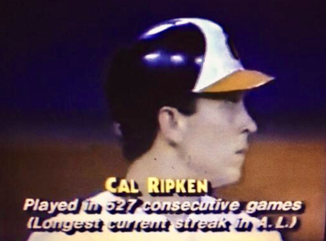 uniformcritic's tweet image. 40 years ago tonight this Cal Ripken graphic was shown at the 1985 All Star Game.