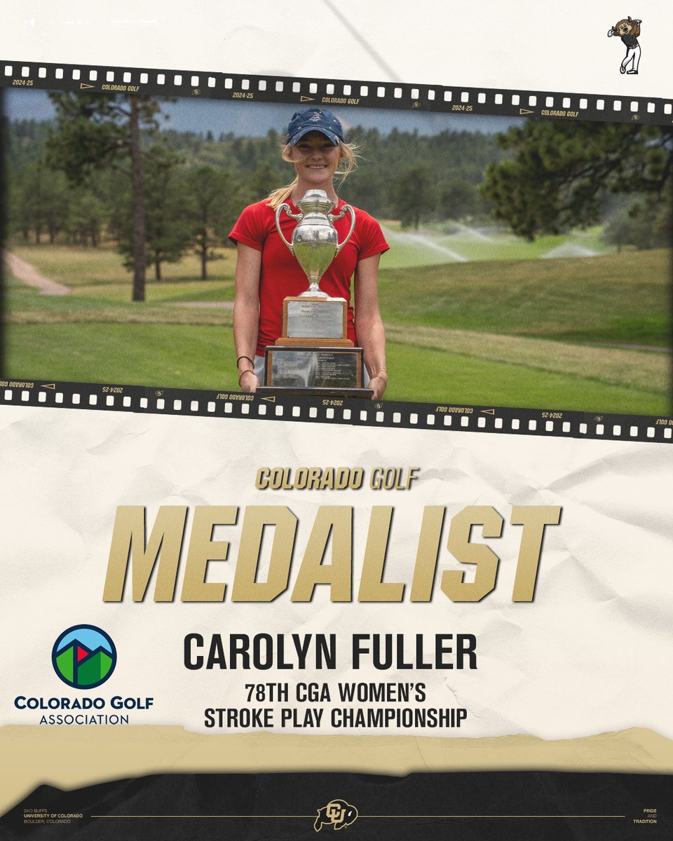 CUBuffsWGolf's tweet image. Congrats rising junior Carolyn Fuller on winning the 2025 @ColoGolf Women's Stroke Play Championship! buffs.me/4lCv06Q
