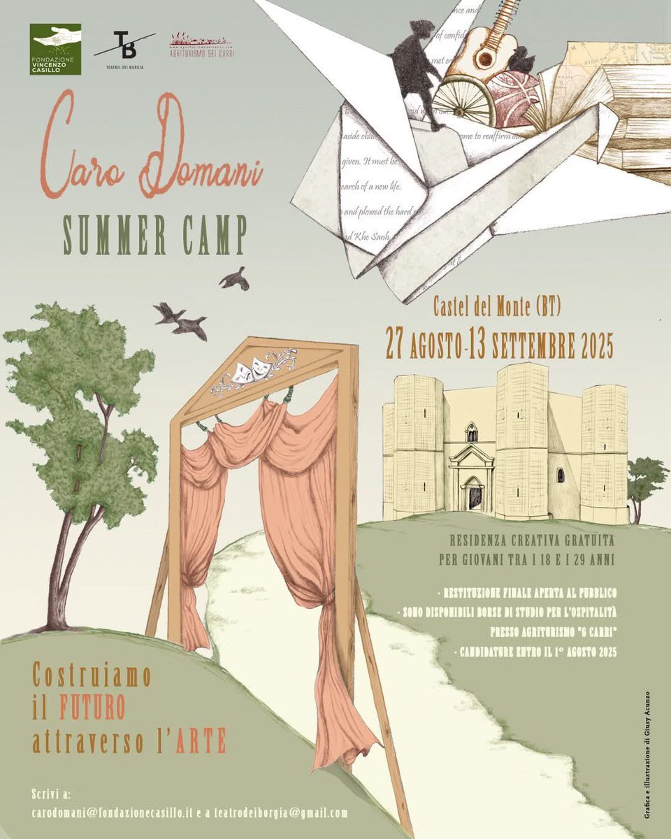 𝐇𝐚𝐢 𝐭𝐫𝐚 𝐢 𝟏𝟖 𝐞 𝟐𝟗 𝐚𝐧𝐧𝐢? 
L'#arte e il #TEATRO ti entusiasmano da sempre?
Cerchiamo giovani appassionati o professionisti in formazione o in esplorazione: attrici e attori, danzatorə, musicistə, registə, drammaturghə, coreografə, performer, scrittorə, videomaker e