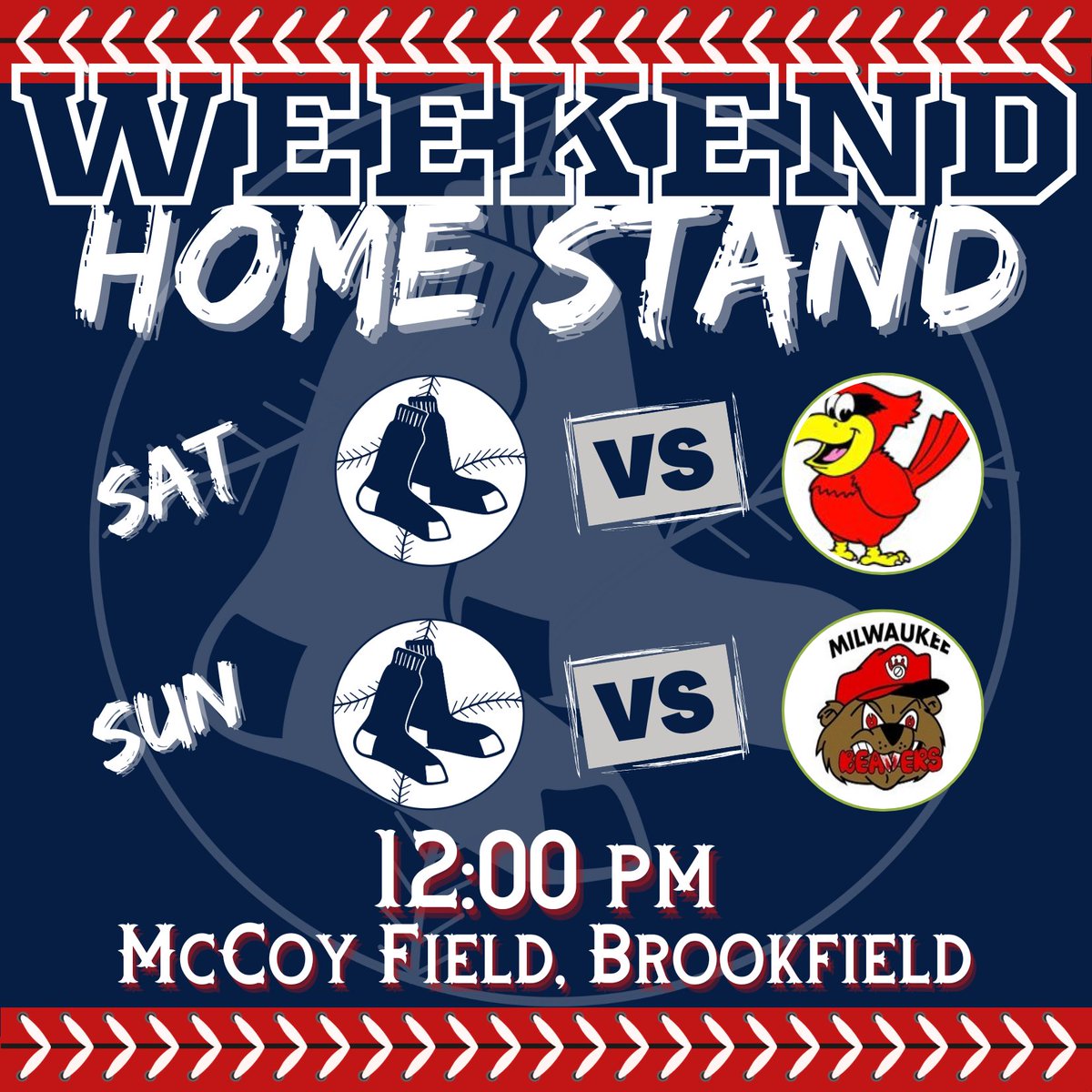 BlueSoxWI's tweet image. 𝗙𝗜𝗡𝗔𝗟 𝗚𝗔𝗠𝗘𝗦 𝗢𝗙 𝗧𝗛𝗘 𝗥𝗘𝗚𝗨𝗟𝗔𝗥 𝗦𝗘𝗔𝗦𝗢𝗡...𝗔𝗡𝗗 𝗪𝗘'𝗥𝗘 𝗔𝗧 𝗛𝗢𝗠𝗘!

Join us at McCoy for our final 2 games of the regular season! We welcome the Sussex Cardinals on Sat &amp;amp; the Milwaukee Beavers on Sun to our place! All the cool kids will be there!