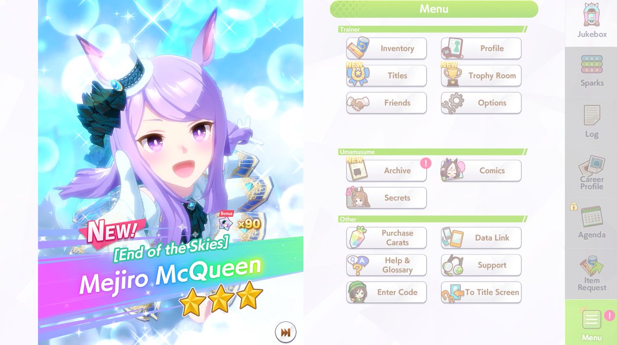 SojiSlimeVT's tweet photo. NO SHOT! I went for it with one 10x pull and got her after spending most of my carats for Kitasan Black....my queen....McQueen is home!!

#vtuber #envtuber #usumasume https://t.co/EXIKfC5mzp