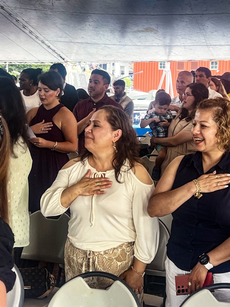 USCIS's tweet image. Patriotism was on full display aboard USS Little Rock as we welcomed 43 at the Buffalo Naval Park. This group gained citizenship through lawful pathways and are now responsible with helping to preserve and protect our nation’s freedoms.